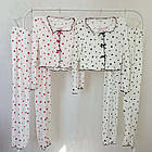 Жіночі піжами №D0443 Білий з червоними серцями, фото 8