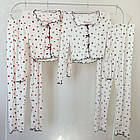 Жіночі піжами №D0443 Білий з червоними серцями, фото 9