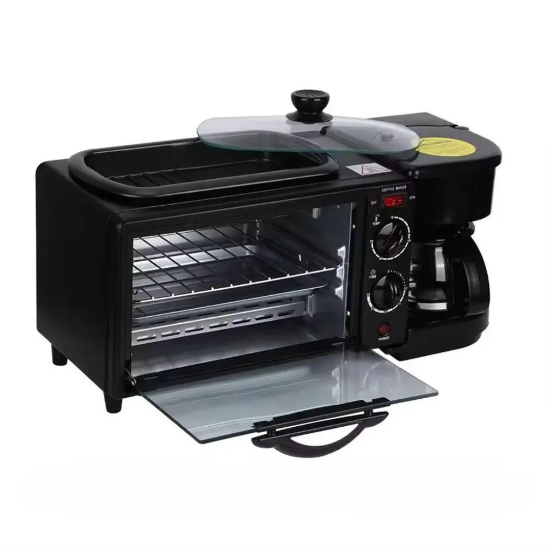 Електропіч 3в1 MS 5308B, 7 л, 1050 Вт, з кавоваркою та конфоркою, електрична мінідуховка, фото 1