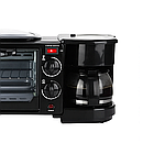 Електропіч 3в1 MS 5308B, 7 л, 1050 Вт, з кавоваркою та конфоркою, електрична мінідуховка, фото 5