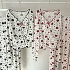 Жіночі піжами №D0442 Білий з бузковими серцями, фото 6