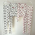 Жіночі піжами №D0442 Білий з бузковими серцями, фото 8