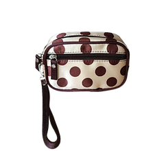 Косметичка жіноча для сумки бежева в горошок 14*9*5 см