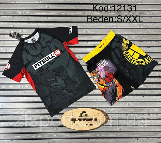 Компресійний комплект PitBull для єдиноборств, рашгард, фото 1