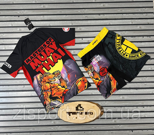 Компресійний комплект PitBull для єдиноборств, рашгард, фото 2