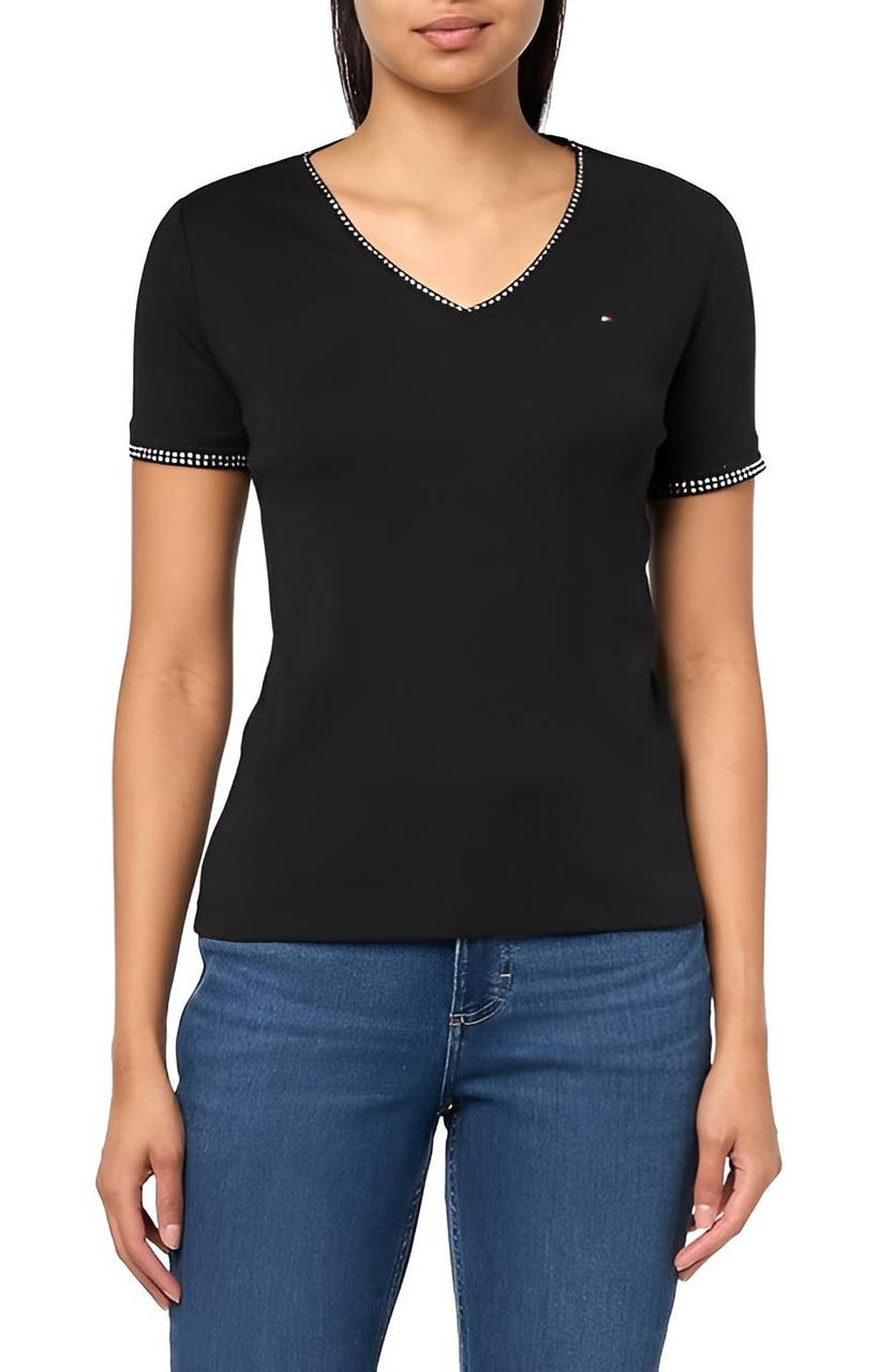 Жіноча футболка Tommy Hilfiger зі стразами 1159843808 (Чорний XL), фото 1