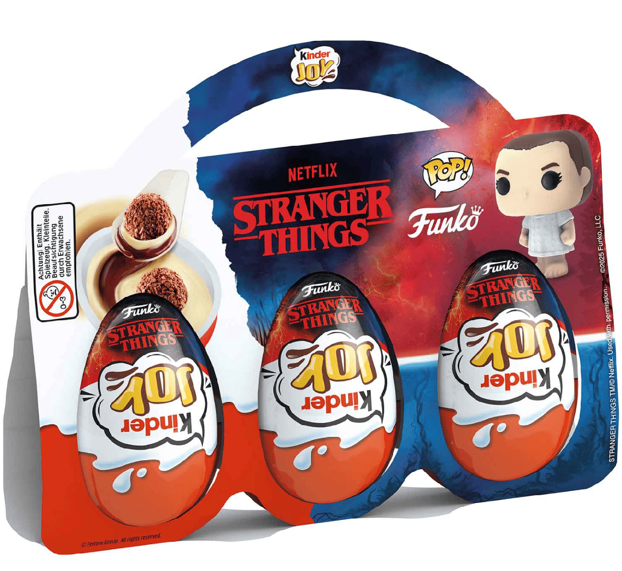 Шоколадні яйця Kinder Joy Funko Netflix Stranger Things 3 шт х 20г, фото 1
