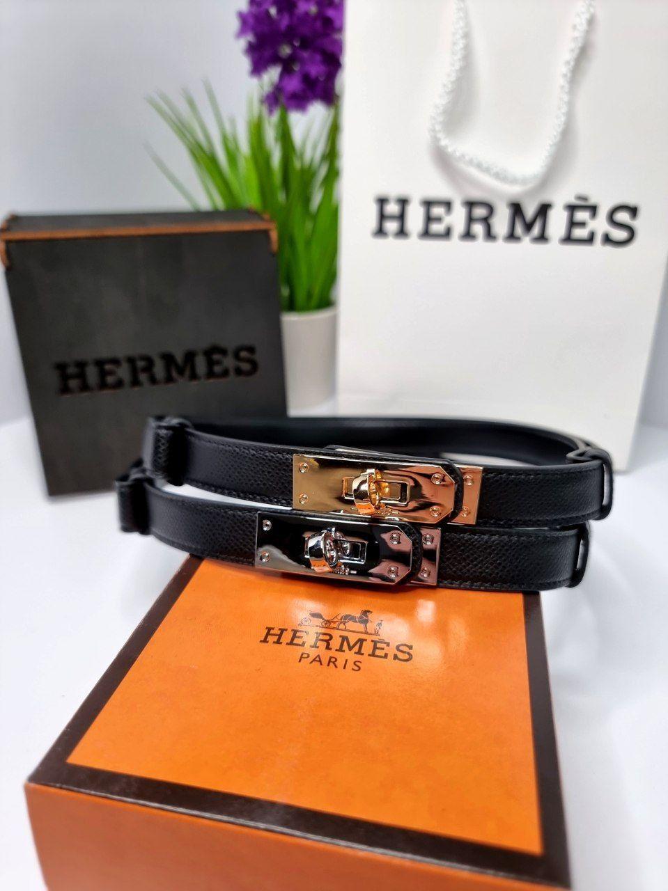 Ремінь пояс Hermes чорний срібло/золото, фото 1