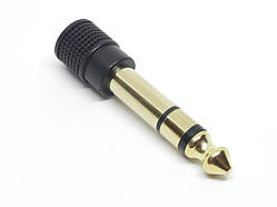 Перехідник Jack 3.5мм гніздо в 6.3мм штекер металевий стерео