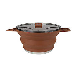 Каструля туристична Tribe Collapsible Pot 2,5 л силіконова T-FF-0025, brown
