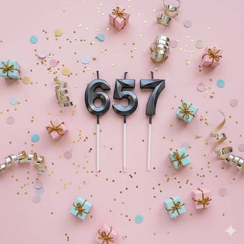 Свічки цифри чорні грані в торт