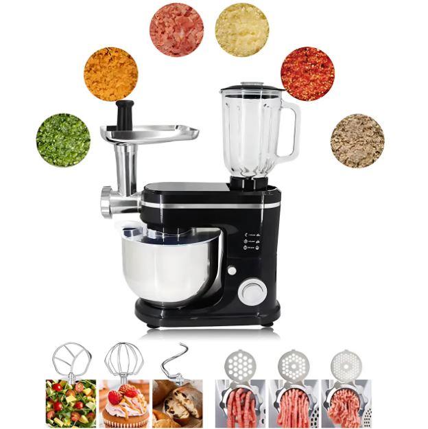 Кухонний комбайн Hoffmans HM-8085 3в1, 1600 Вт, чаша 8 л, блендер 2 л, м'ясорубка, тестоміс, 5 швидкостей