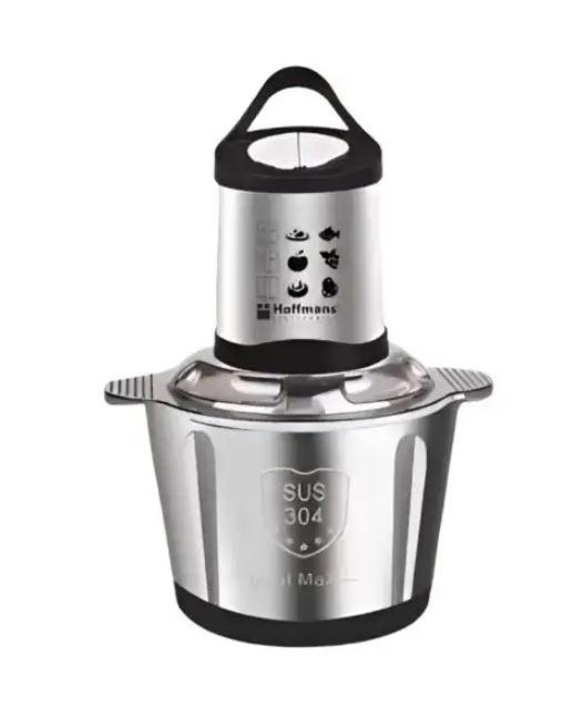 Металевий подрібнювач Hoffmans HM-8840, Подрібнювач продуктів 2 л, Блендер-чоппер 1200 Вт