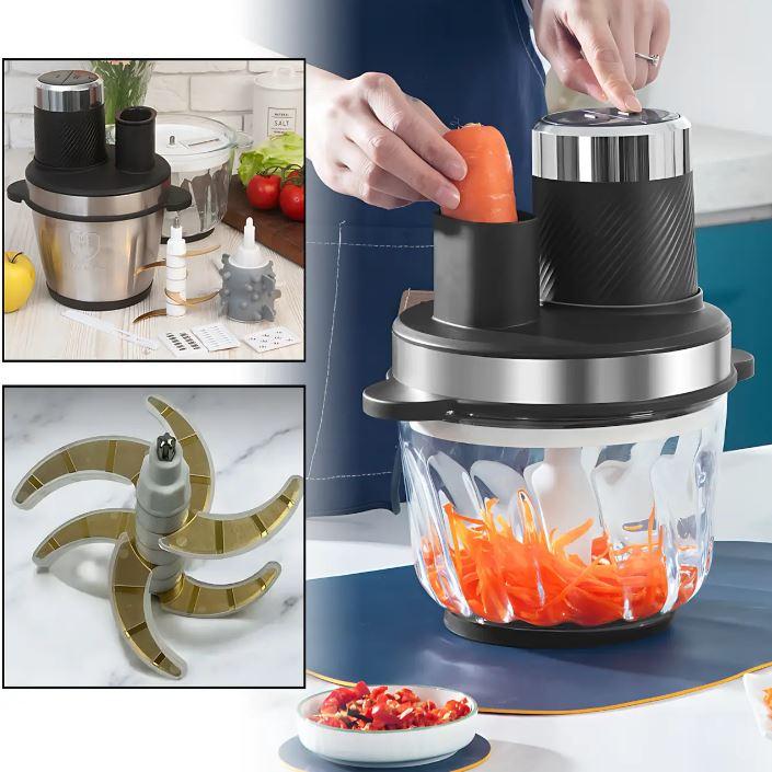 Кухонний блендер 10 в 1 Hoffmans HM-8849, 1800 Вт, 2 чаші по 3.8 л, скло + неіржавка сталь