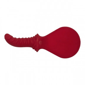 Шлепалка з фалоїмітатором Fun Factory BCK DICH, червона, силіконова, з ребристою ручкою