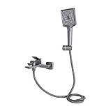 Змішувач для ванни Qtap Presto (з душовим гарнітуром) QTPRE259GRP45584 Graphite, фото 3