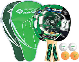 Набір для настільного тенісу DONIC CHAMPS 400 2 ракетки 4 м'ячі 2 чохла