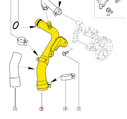 Патрубок охолодження 8200801589 Renault  з нержавійки - ДОВІЧНА ГАРАНТІЯ, фото 1