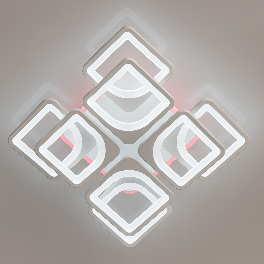 Люстра лед з пультом та підсвіткою Diasha 110W до 20 м² колір Білий HS8060/4+4WH 3color, фото 1