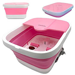 Ванночка для ніг гідромасажна з підігрівом 5л, Multifunction Footbath RF368Z, Рожевий / Складна ванночка масажер