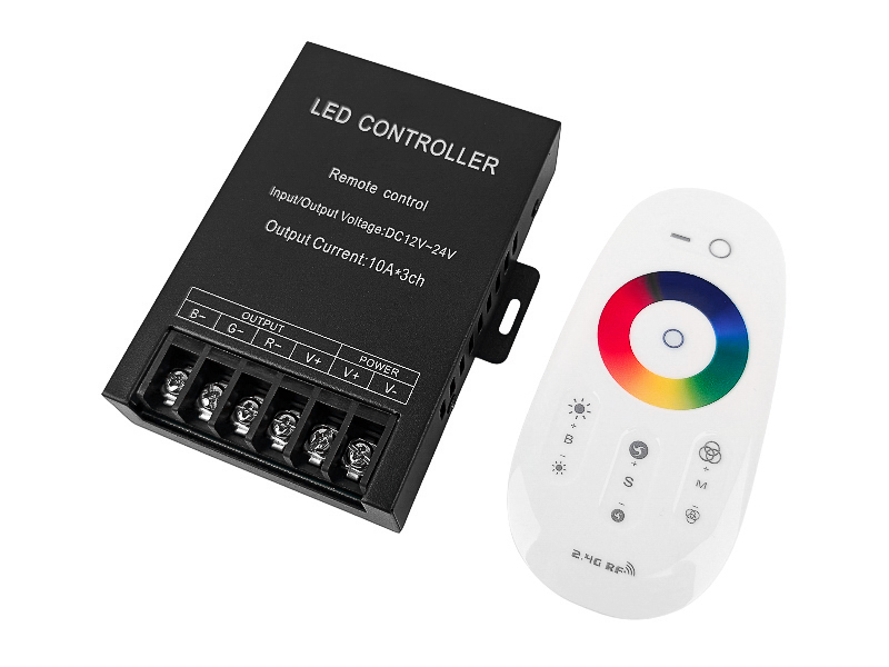 Контролер RGB RF 30А 12-24V (10A*3канала) Радіо білий 30А-2.4G--Touch OEM
