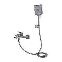 Змішувач для ванни Qtap Presto (з душовим гарнітуром) QTPRE259GRP45584 Graphite, фото 3