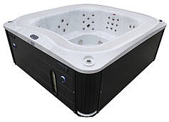 Переливний СПА-басейн Aquajoy Serenity (250х230х96 см), Сріблясто-білий мармур