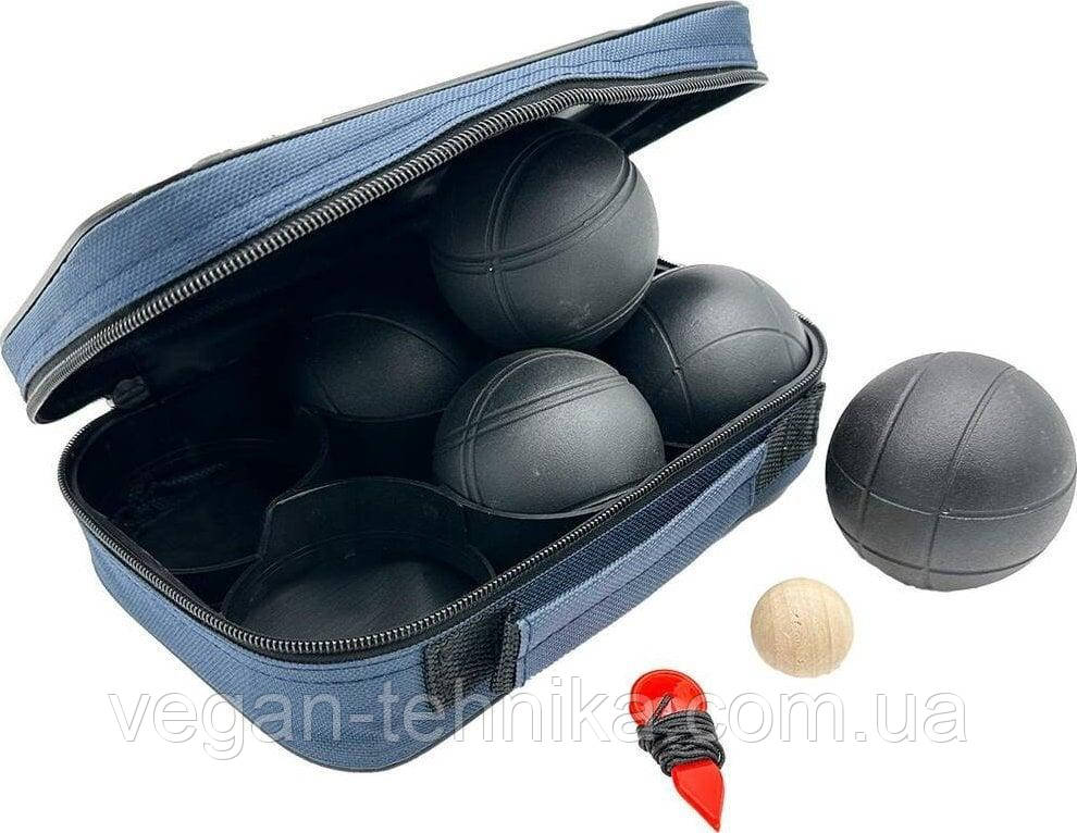 М'ячі для гри в петанк Enero Pro з чохлом, чорні, фото 1