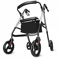 Роллер для ходьби 4FIZJO складний, зі сумкою Black/Silver (P-5905973406918)