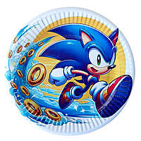 Тарілки святкові одноразові дитячі "Сонiк бум". Розмір:18см. В упак: 10шт.