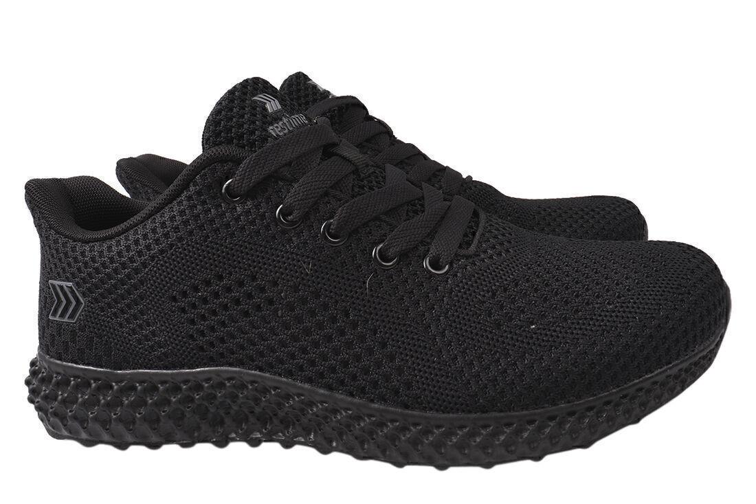 Кросівки чоловічі з текстилю, на низькому ходу, на шнурівці, чорні, Україна Restime, 41, фото 1