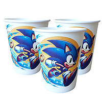Стакани святкові одноразові "Сонiк бум". Об`єм: 230мл. В упак: 10шт.