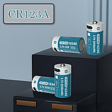 Батарейка акумуляторна UKC Li-lon 16340 CR123A 2550 mWh з зарядкою Type-C, фото 2