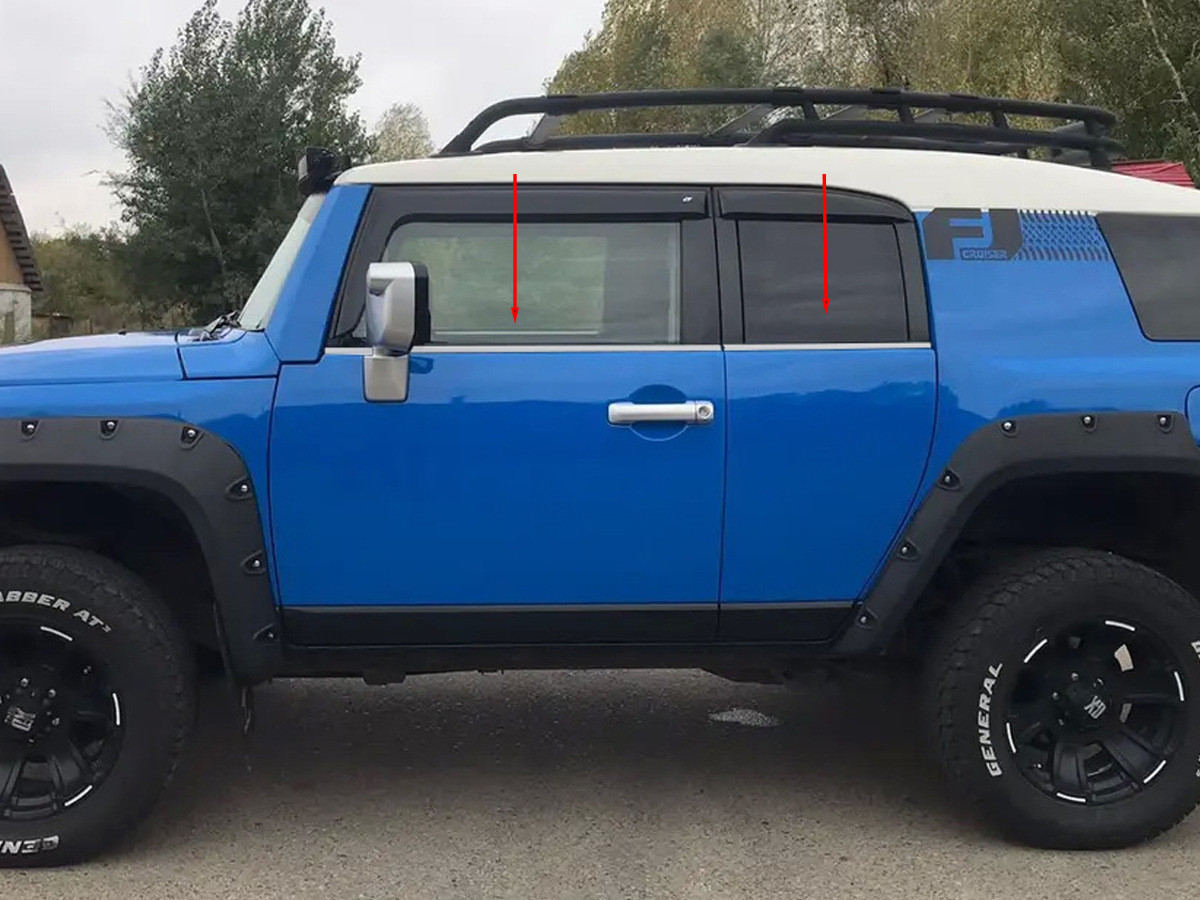 Нижня окантовка на вікна (нержавійка, 4 шт) для Toyota FJ Cruiser 2006-2022 рр, фото 1