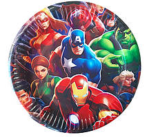 Тарілки святкові одноразові дитячі "Герої Марвел". Розмір:18см. В упак: 10шт.