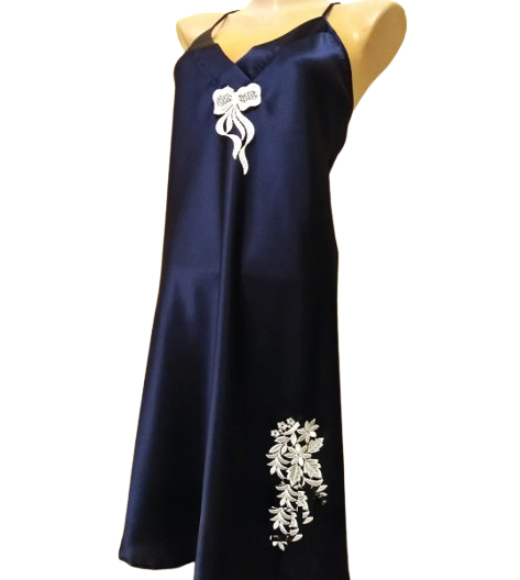 Ночнушка атласна Jasmin 1802 (Синій) 3XL