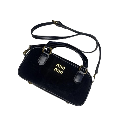 Сумка жіноча замшева зі шкіряними вставками (Чорний)