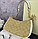 Сумка жіноча з двома ручками (Бежевий з білим), фото 9