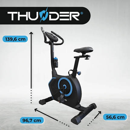 Велотренажер електромагнітний TRIX THUNDER чорно-синій, фото 2