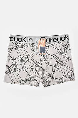 Боксери чоловічі сірого кольору з принтом 205922T Безкоштовна доставка