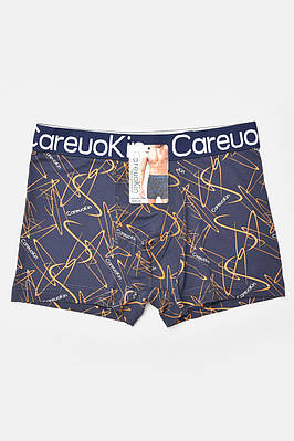 Боксери чоловічі темно-синього кольору з принтом 205923T Безкоштовна доставка