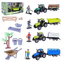 Дитячий інерційний трактор з причепом і фігурками людей, 29×11,5×15 см, 5279-101ABCD, в асортименті