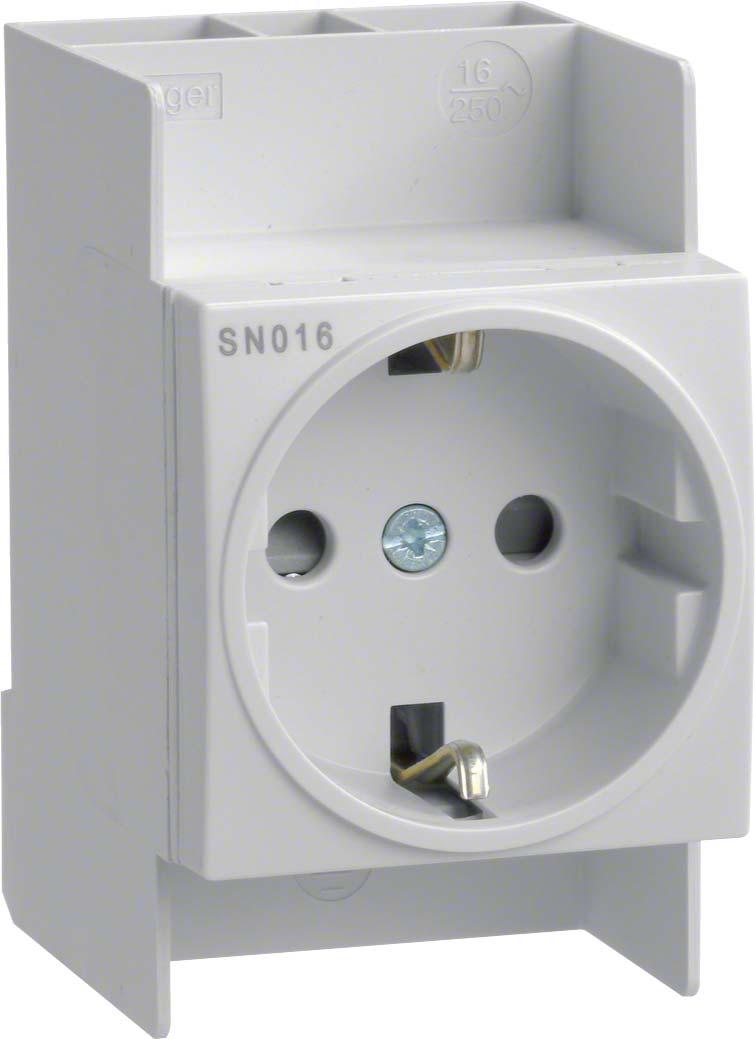 Розетка з установкою на DIN-рейку, 250 В/16А, 2.5 м, Hager