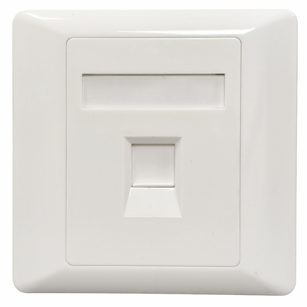 Рамка 86×86 під один модуль KeyStone, зі шторкою, Kingda