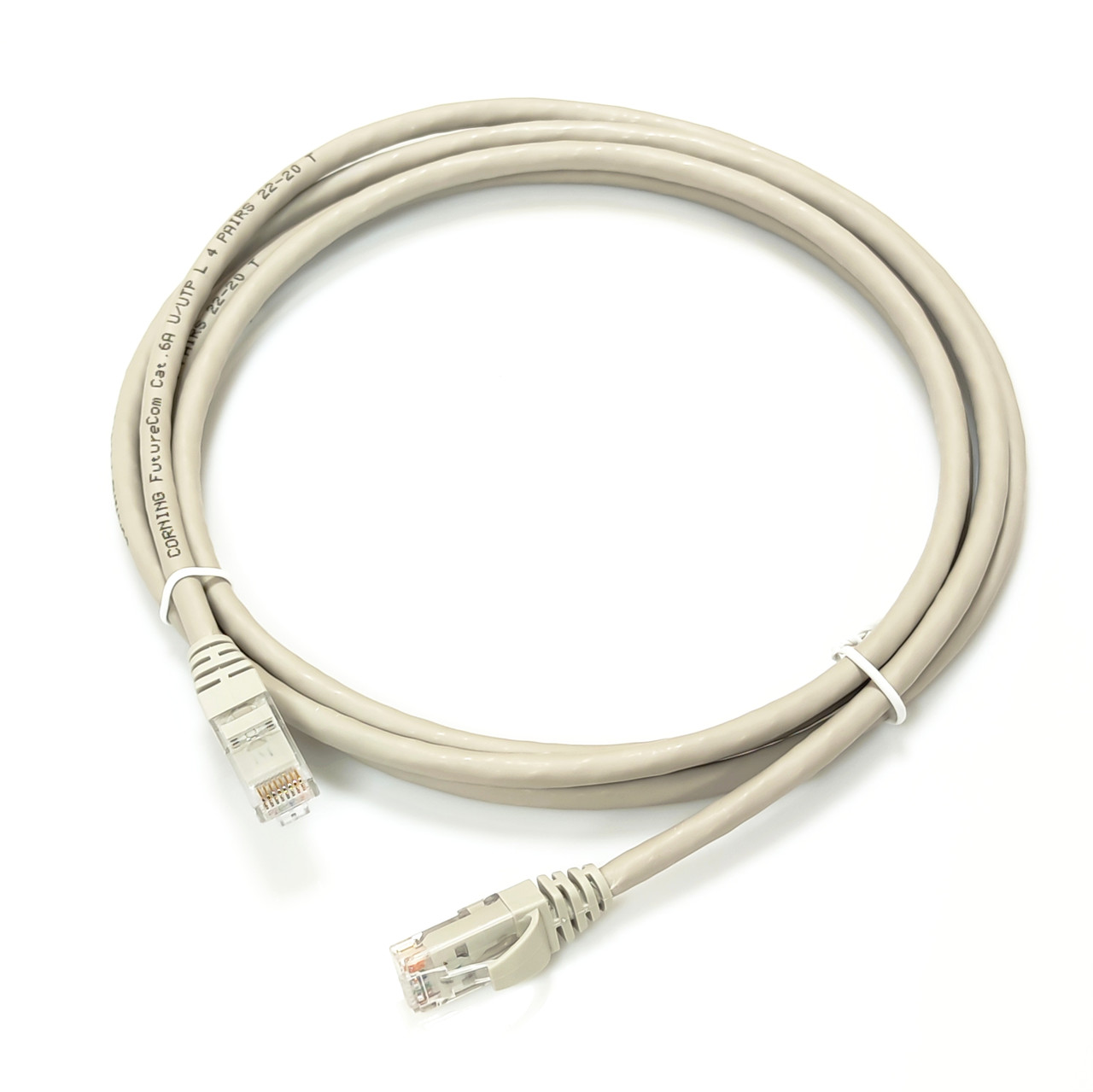 Патч-корд кат. 6A, 24AWG, RJ45-RJ45, сірий, 3 м, U/UTP, LSZH, Corning