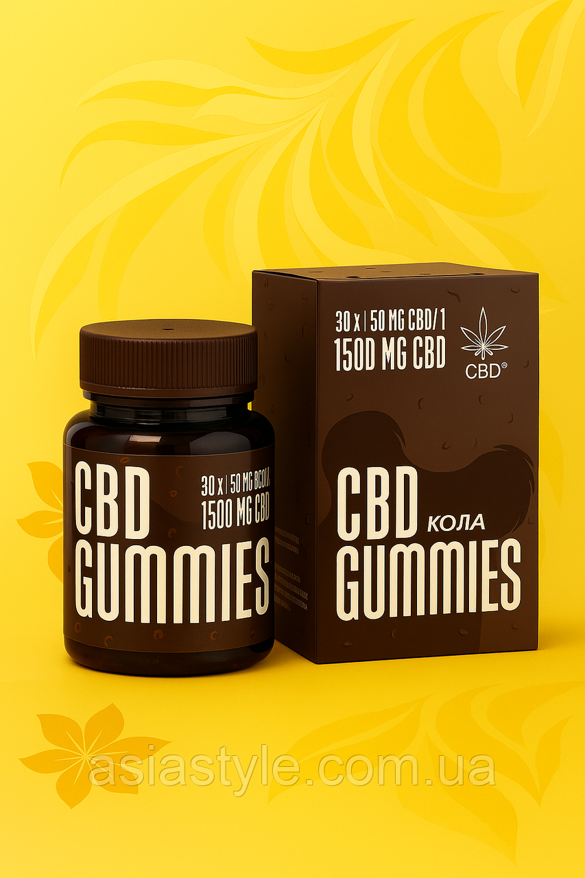 CBD Ведмедики “Кола”, Мишки “Кола”, Gummies “Coca Cola” , 30 шт × 50 мг CBD, Україна, фото 1