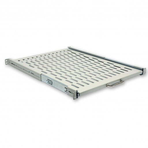 Полка висувна 19 ", 600мм глибина (400 .. 870мм кріплення), сіра.