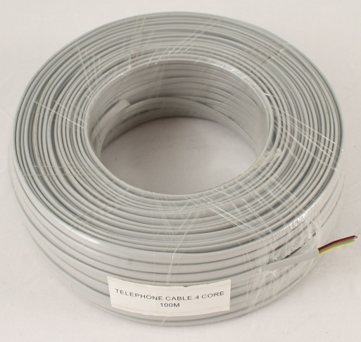 Телефонний кабель 4-пров., плоский, мідний, сірий
