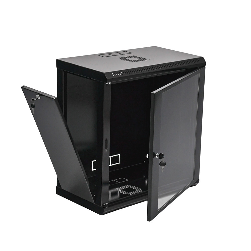 Шафа 12U, 600х350х640 мм (Ш * Г * В), економ, акрилове скло, чорний