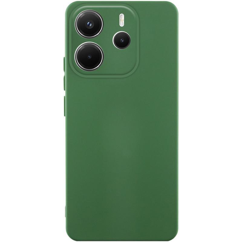 Чохол GETMAN Liquid Silk Full Camera для Xiaomi Redmi Note 14 4G (Int. version) | TPU + Мікрофібра Зелений / Dark green, фото 1